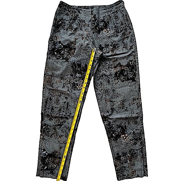 Fibers Barbara Lesser size 29 very unique gray black gold straight leg pants EUC - Picture 14 of 16